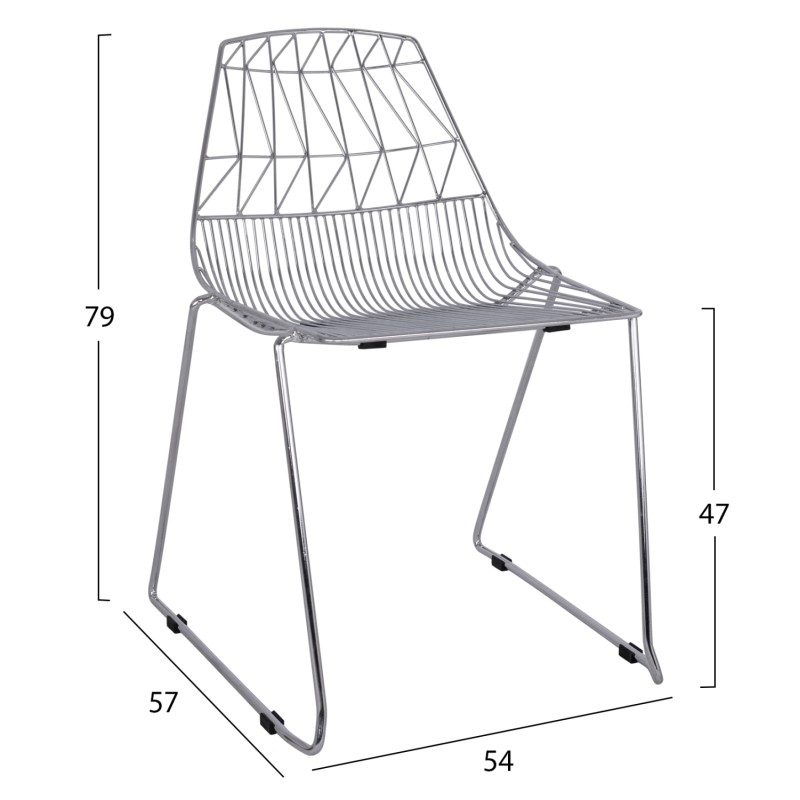 ΚΑΡΕΚΛΑ ΜΕΤΑΛΛΙΚΗ ΑΣΗΜΙ ICARUS HM8010.10 54x57x79cm