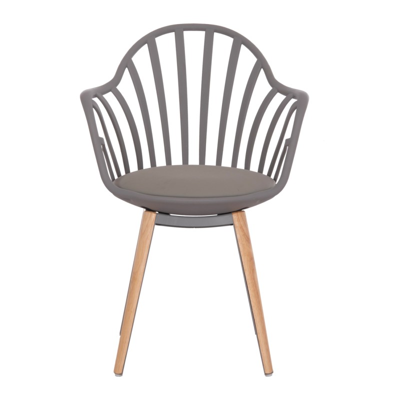 ΠΟΛΥΘΡΟΝΑ ΤΡΑΠΕΖΑΡΙΑΣ HM8049.10 ANAIS ΓΚΡΙ ΜΕ ΞΥΛΙΝΑ ΠΟΔΙΑ 60x53x86Υ εκ.