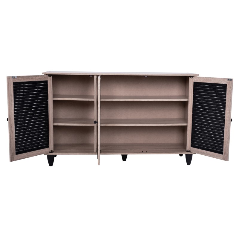 ΠΑΠΟΥΤΣΟΘΗΚΗ-ΝΤΟΥΛΑΠΙ MCKENNA 3ΠΟΡΤΕΣ HM2267.02 SONAMA-ΜΑΥΡΟ 112x30x68,5Υ εκ.