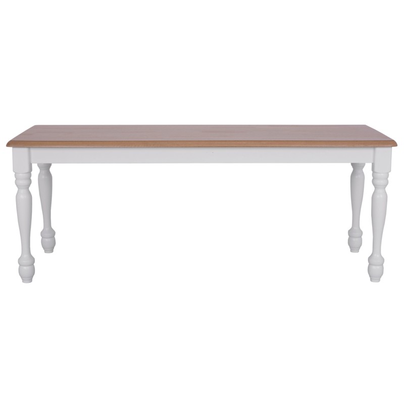 ΠΑΓΚΑΚΙ ΤΡΑΠΕΖΑΡΙΑΣ ΞΥΛΙΝΟ PAMUEL HM8281 ΦΥΣΙΚΟ ΚΑΘΙΣΜΑ ΛΕΥΚΟΣ ΣΚΕΛΕΤΟΣ 120x40x46 cm