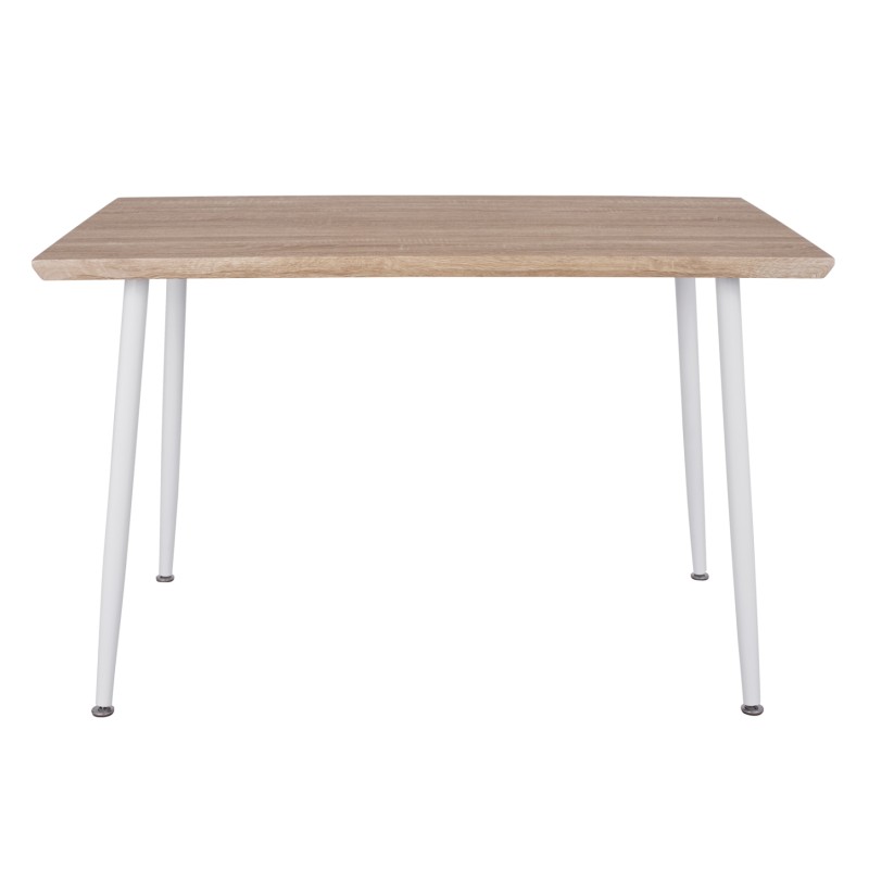 ΤΡΑΠΕΖΙ ΤΡΑΠΕΖΑΡΙΑΣ PALOMA HM8334.02, 120X70X76,5- SONOMA, ΛΕΥΚΑ ΠΟΔΙΑ