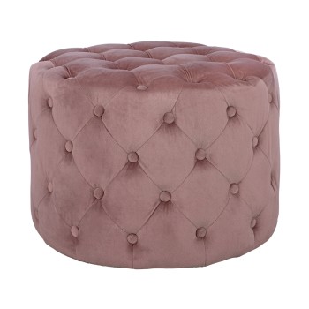 ΣΚΑΜΠΟ KASSIE  ΣΑΠΙΟ ΜΗΛΟ ΒΕΛΟΥΔΟ ΤΥΠΟΥ CHESTERFIELD HM8406.02 Φ60x43Υ εκ.