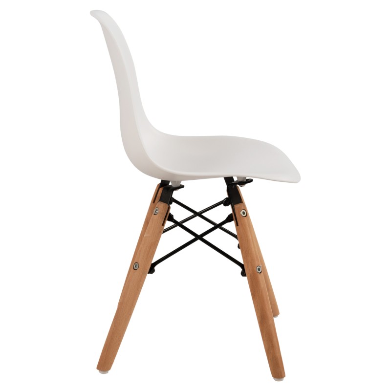 ΚΑΡΕΚΛΑ TWIST KID HM8453.01 ΞΥΛΙΝΑ ΠΟΔΙΑ Κ ΚΑΘΙΣΜΑ PP ΛΕΥΚΟ 31x34x55.5Υεκ