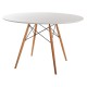ΤΡΑΠΕΖΙ MINIMAL ΣΤΡΟΓΓΥΛΟ HM8454.01 MDF ΣΕ ΛΕΥΚΟ-ΠΟΔΙΑ ΟΞΙΑΣ ΣΕ ΦΥΣΙΚΟ Φ120Χ75Υεκ.