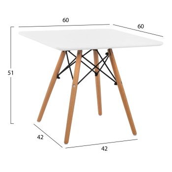 ΤΡΑΠΕΖΙ MINIMAL KID 60X60X51Yεκ. ΛΕΥΚΟ HM8452.01