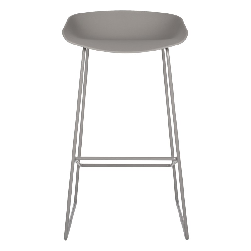 ΣΚΑΜΠΟ ΜΕΤΑΛΛΙΚΟ NAILA HM8450.10 ΜΕ ΚΑΘΙΣΜΑ PP ΓΚΡΙ 47x47x83 εκ.