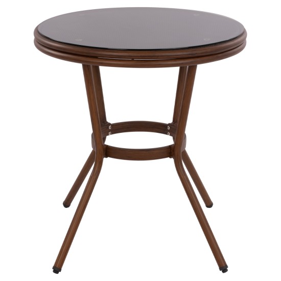ΤΡΑΠΕΖΙ ΑΛΟΥΜΙΝΙΟΥ MOSES Φ70x76 εκ. BAMBOO LOOK HM5532.03 ΚΑΦΕ ΜΕ ΓΥΑΛΙ ΤΡΑΠΕΖΙ ΑΛΟΥΜΙΝΙΟΥ MOSES Φ70x76 εκ. BAMBOO LOOK HM5532.03 ΚΑΦΕ ΜΕ ΓΥΑΛΙ