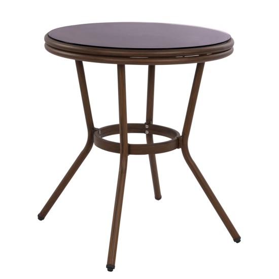 ΤΡΑΠΕΖΙ ΑΛΟΥΜΙΝΙΟΥ MOSES Φ70x76 εκ. BAMBOO LOOK HM5532.03 ΚΑΦΕ ΜΕ ΓΥΑΛΙ ΤΡΑΠΕΖΙ ΑΛΟΥΜΙΝΙΟΥ MOSES Φ70x76 εκ. BAMBOO LOOK HM5532.03 ΚΑΦΕ ΜΕ ΓΥΑΛΙ