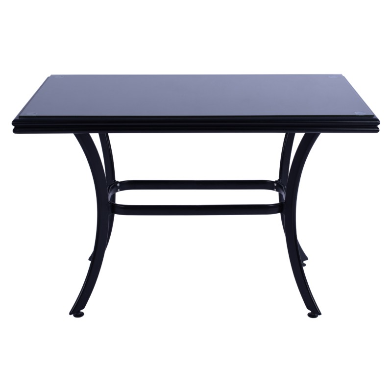 ΤΡΑΠΕΖΙ ΑΛΟΥΜΙΝΙΟΥ JAXEN HM5533.02 ΜΑΥΡΟ-ΓΥΑΛΙ ΑΣΦΑΛΕΙΑΣ&TEXTILENE 120x70x78Υεκ