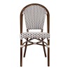 ΚΑΡΕΚΛΑ BISTRO ΑΛΟΥΜΙΝΙΟΥ BAMBOO LOOK ΜΕ ΛΕΥΚΟ-ΜΑΥΡΟ RATTAN HM5566.01 45x54x90Υεκ.