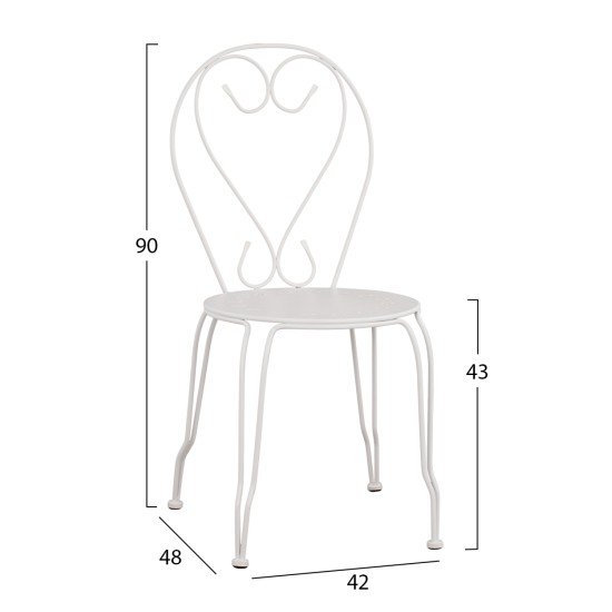 ΚΑΡΕΚΛΑ ΜΕΤΑΛΛΙΚΗ AMORE ΛΕΥΚΗ 42x48x90 εκ. HM5007.12 ΚΑΡΕΚΛΑ ΜΕΤΑΛΛΙΚΗ AMORE ΛΕΥΚΗ 42x48x90 εκ. HM5007.12