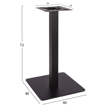 ΒΑΣΗ ΜΕΤΑΛΛΙΚΗ ΜΑΥΡΗ ΜΑΤ 40X40X72Υεκ. HM414.11