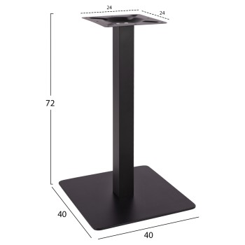 ΒΑΣΗ ΜΕΤΑΛΛΙΚΗ ΜΑΥΡΗ ΜΑΤ 40X40X72Υεκ. HM414.11
