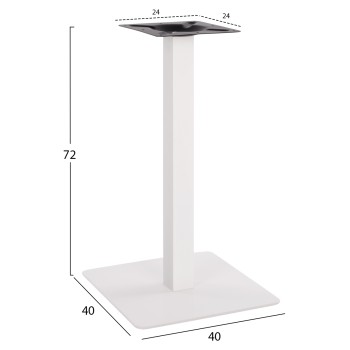ΒΑΣΗ ΜΕΤΑΛΛΙΚΗ ΛΕΥΚΗ ΜΑΤ 40X40X72Υεκ. HM414.12