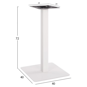 ΒΑΣΗ ΜΕΤΑΛΛΙΚΗ ΛΕΥΚΗ ΜΑΤ 40X40X72Υεκ. HM414.12