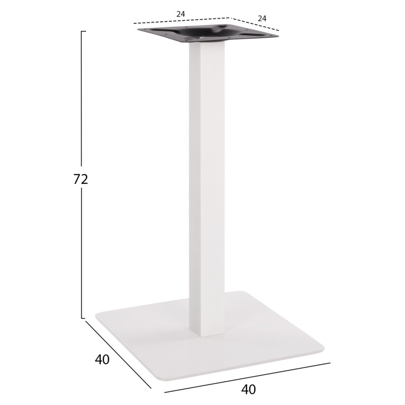 ΒΑΣΗ ΜΕΤΑΛΛΙΚΗ ΛΕΥΚΗ ΜΑΤ 40X40X72Υεκ. HM414.12