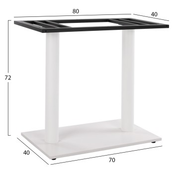 ΒΑΣΗ ΜΕΤΑΛΛΙΚΗ ΔΙΠΛΗ ΛΕΥΚΗ ΜΑΤ 80Χ40Χ72Υεκ. ΜΕ ΡΕΓΟΥΛΑΤΟΡΟΥΣ HM435.12