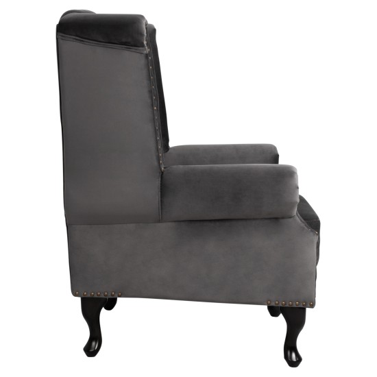 ΠΟΛΥΘΡΟΝΑ-ΜΠΕΡΖΕΡΑ ΓΚΡΙ ΒΕΛΟΥΔΟ T.CHESTERFIELD POLINA 83x75x107Yεκ.HM0053.10