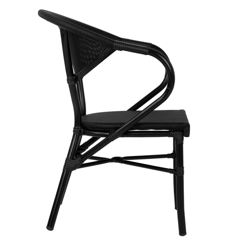 ΠΟΛΥΘΡΟΝΑ ΑΛΟΥΜΙΝΙΟΥ CLAY BAMBOO LOOK ΜΑΥΡΗ ΜΕ TEXTLINE HM5025.02 59x60x82 cm