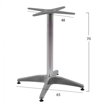 ΒΑΣΗ ΑΛΟΥΜΙΝΙΟΥ 4ΝΥΧΗ 66Χ66X69Υεκ. ΜΕ ΣΤΑΥΡΟ 45Χ45εκ. HM448.01 ΧΡΩΜΙΟΥ