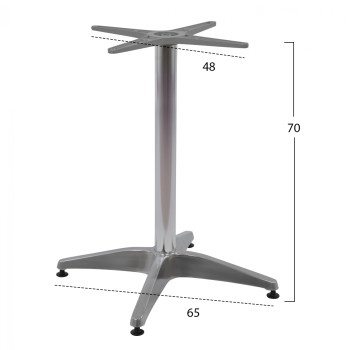 ΒΑΣΗ ΑΛΟΥΜΙΝΙΟΥ 4ΝΥΧΗ 66Χ66X69Υεκ. ΜΕ ΣΤΑΥΡΟ 45Χ45εκ. HM448.01 ΧΡΩΜΙΟΥ