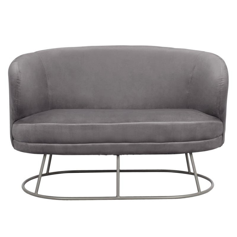 ΚΑΝΑΠΕΣ 2ΘΕΣΙΟΣ ARIEN HM8492.01 ΑΠΟ ΒΕΛΟΥΔΟ ΓΚΡΙ ΜΕ ΑΣΗΜΙ ΒΑΣΗ 125Χ80Χ84Υ εκ.