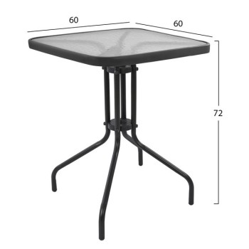 ΣΕΤ 3ΤΜΧ ΜΕ ΤΡΑΠΕΖΙ FIGO 60Χ60Χ72Υ & ΠΟΛΥΘΡΟΝΕΣ LAURA ΓΚΡΙ ΧΡΩΜΑ HM10468.01