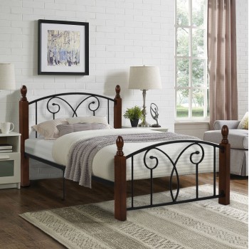 ΚΡΕΒΑΤΙ SUZIE ΜΕΤΑΛΛΟ ΞΥΛΟ ΜΟΝΟ ΣΤΡΩΜΑ 90x190 εκ. HM389