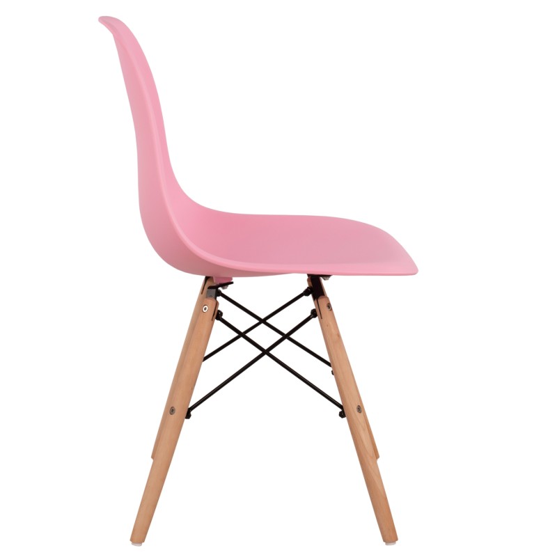 ΚΑΡΕΚΛΑ ΜΕ ΞΥΛΙΝΑ ΠΟΔΙΑ ΚΑΙ ΚΑΘΙΣΜΑ TWIST PP ΡΟΖ HM8460.05 46x50x82 εκ.