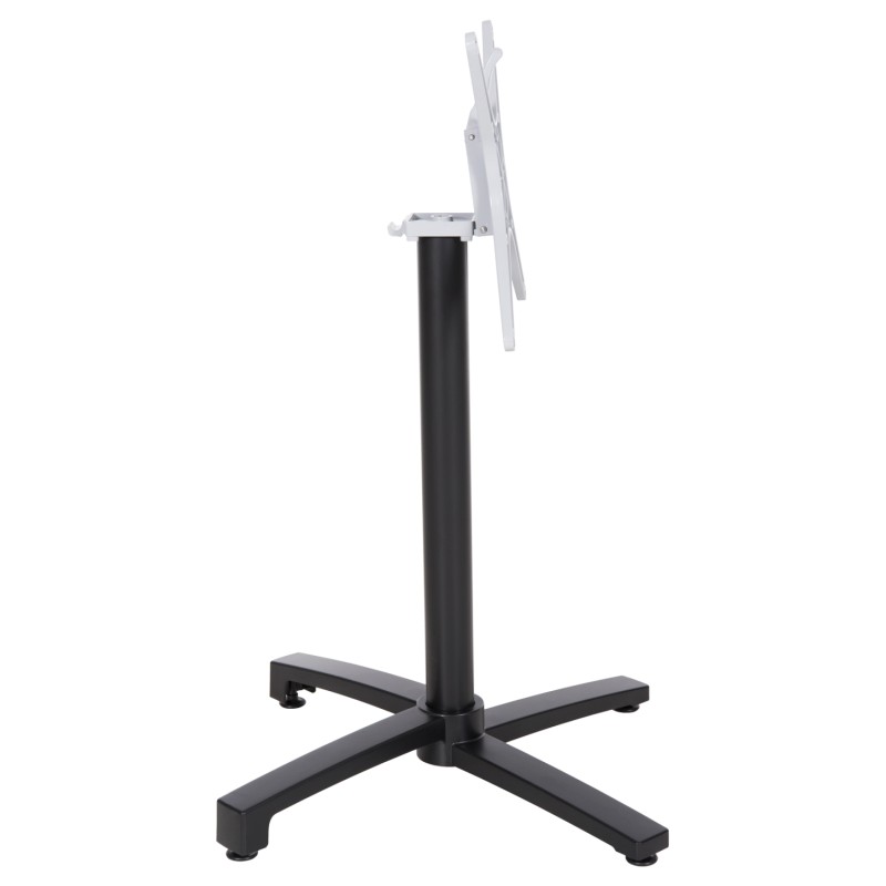 ΒΑΣΗ ΑΛΟΥΜΙΝΙΟΥ ΠΤΥΣΣΟΜΕΝΗ HM459.01 ΜΑΥΡΟ ΜΑΤ 69Χ69Χ73Υεκ. ΜΕ ΣΤΑΥΡΟ 48Χ48εκ.