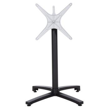 ΒΑΣΗ ΑΛΟΥΜΙΝΙΟΥ ΠΤΥΣΣΟΜΕΝΗ HM459.01 ΜΑΥΡΟ ΜΑΤ 69Χ69Χ73Υεκ. ΜΕ ΣΤΑΥΡΟ 48Χ48εκ.