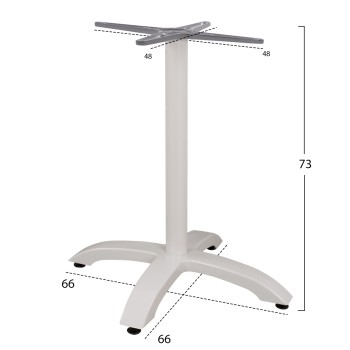 ΒΑΣΗ ΑΛΟΥΜΙΝΙΟΥ HM460.02 ΛΕΥΚΗ ΜΑΤ 66Χ66Χ72Υεκ. ΜΕ ΣΤΑΥΡΟ 48Χ48εκ.