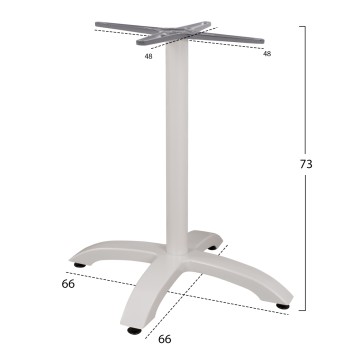 ΒΑΣΗ ΑΛΟΥΜΙΝΙΟΥ HM460.02 ΛΕΥΚΗ ΜΑΤ 66Χ66Χ72Υεκ. ΜΕ ΣΤΑΥΡΟ 48Χ48εκ.