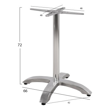 ΒΑΣΗ ΑΛΟΥΜΙΝΙΟΥ HM460.03 ΧΡΩΜΙΟΥ 66Χ66Χ72Υεκ. ΜΕ ΣΤΑΥΡΟ 48Χ48εκ.