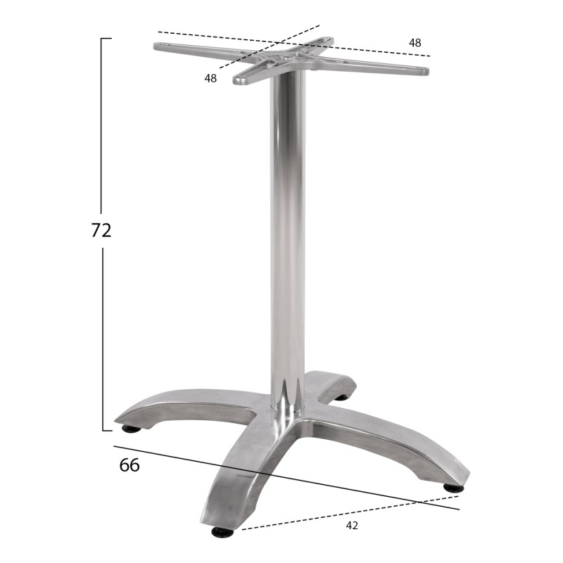 ΒΑΣΗ ΑΛΟΥΜΙΝΙΟΥ HM460.03 ΧΡΩΜΙΟΥ 66Χ66Χ72Υεκ. ΜΕ ΣΤΑΥΡΟ 48Χ48εκ.