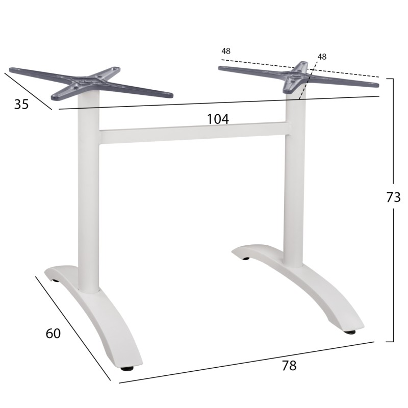ΒΑΣΗ ΑΛΟΥΜΙΝΙΟΥ ΔΙΣΤΗΛΗ HM461.02 ΛΕΥΚΗ 78,5Χ60Χ73Υ εκ.