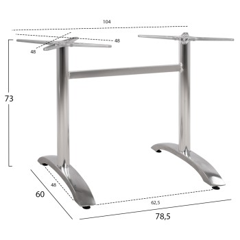 ΒΑΣΗ ΑΛΟΥΜΙΝΙΟΥ ΔΙΣΤΗΛΗ HM461.03 ΧΡΩΜΙΟΥ 78,5Χ60Χ73Υ εκ.