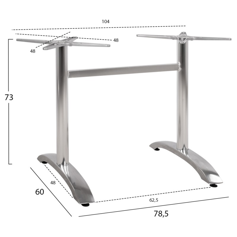 ΒΑΣΗ ΑΛΟΥΜΙΝΙΟΥ ΔΙΣΤΗΛΗ HM461.03 ΧΡΩΜΙΟΥ 78,5Χ60Χ73Υ εκ.