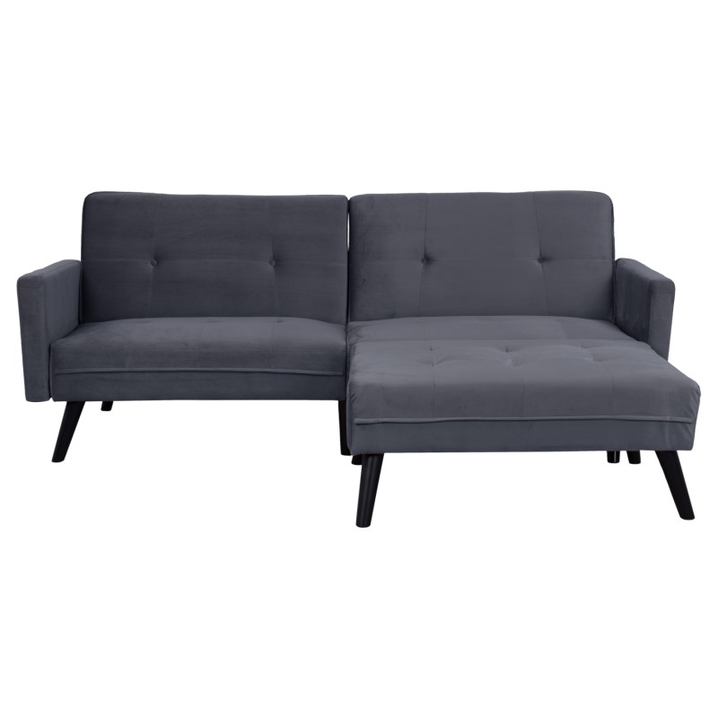 ΚΑΝΑΠΕΣ ΓΩΝΙΑ ΚΡΕΒΑΤΙ HM3151.01 LIVIA ΒΕΛΟΥΔΟ ΓΚΡΙ ΜΕ ΥΠΟΠΟΔΙΟ 211X158X83Y εκ.