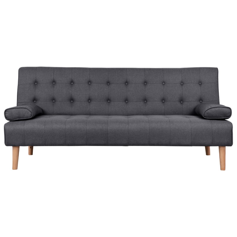 ΚΑΝΑΠΕΣ ΚΡΕΒΑΤΙ WANDA HM3149.01 ΜΕ ΓΚΡΙ ΥΦΑΣΜΑ ΚΑΙ 2 ΠΛΑΙΝΑ ΜΑΞΙΛΑΡΙΑ 190X84X83Y εκ.