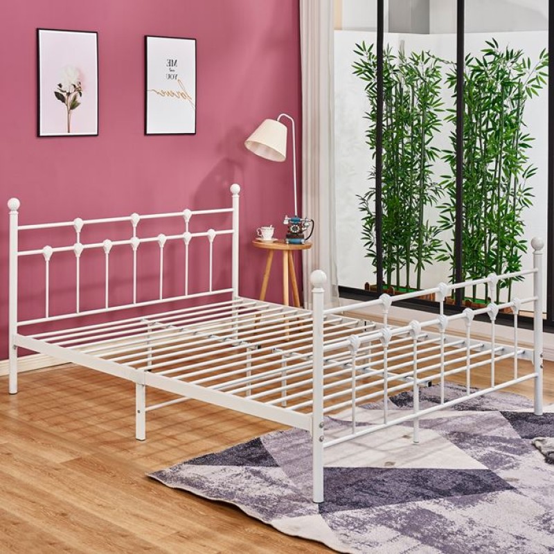 ΚΡΕΒΑΤΙ ΜΕΤΑΛΛΙΚΟ KAMIL 150x200 εκ. ΛΕΥΚΟ ΧΡΩΜΑ HM575.02