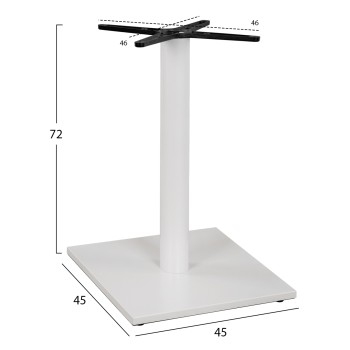 ΒΑΣΗ ΜΕΤΑΛΛΙΚΗ ΛΕΥΚΗ ΜΑΤ 46Χ46Χ72εκ. ΜΕ ΣΤΑΥΡΟ 46Χ46 ΚΑΙ ΡΕΓΟΥΛΑΤΟΡΟΥΣ HM438.02