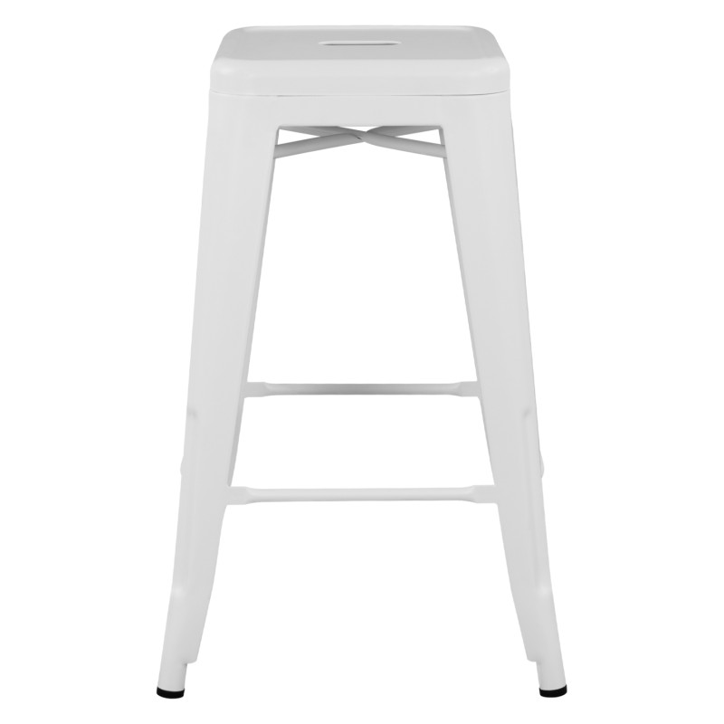 ΣΚΑΜΠΟ ΜΕΣΑΙΟΥ ΥΨΟΥΣ ΜΕΤΑΛΛΙΚΟ HM8573.21 MELITA ΣΕ ΛΕΥΚΟ ΜΑΤ 43x43x67Yεκ.