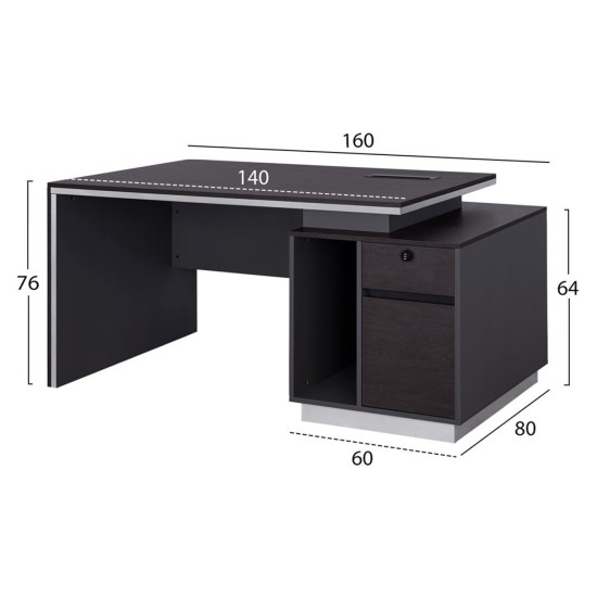 ΓΡΑΦΕΙΟ ΕΠΑΓΓΕΛΜΑΤΙΚΟ ΜΕ ΔΕΞΙΟ ΝΤΟΥΛΑΠΙ ROSEWOOD HM2087R 160X80X76Υ εκ. ΓΡΑΦΕΙΟ ΕΠΑΓΓΕΛΜΑΤΙΚΟ ΜΕ ΔΕΞΙΟ ΝΤΟΥΛΑΠΙ ROSEWOOD HM2087R 160X80X76Υ εκ.