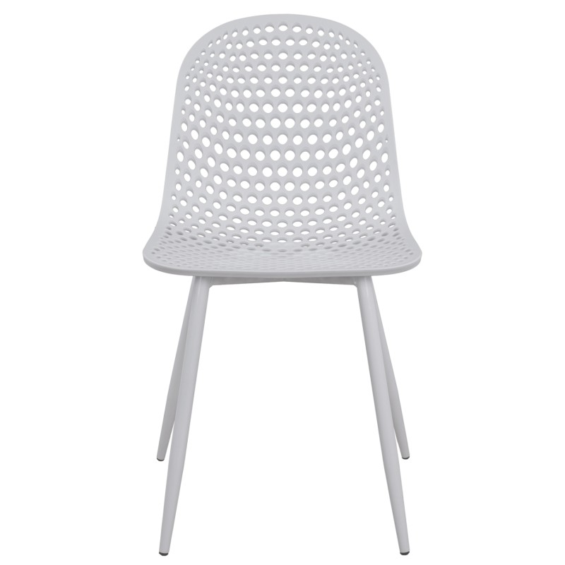 ΚΑΡΕΚΛΑ ΠΟΛΥΠΡΟΠΥΛΕΝΙΟΥ MILANA HM8512.01 ΛΕΥΚΟ ΜΕ ΜΕΤΑΛΛΙΚΑ ΠΟΔΙΑ 45X51X84Υ εκ.