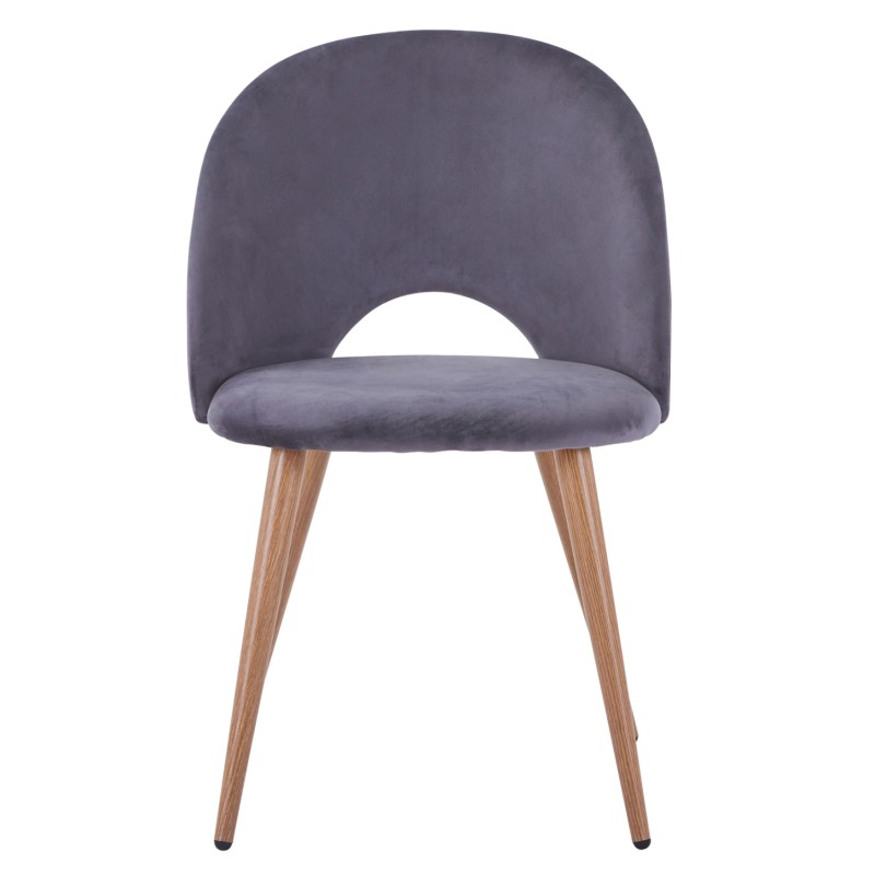 ΚΑΡΕΚΛΑ SADIE ΒΕΛΟΥΔΟ ΓΚΡΙ ΚΑΙ ΜΕΤΑΛΛΙΚΑ ΠΟΔΙΑ HM8544.01 52x49,5x77Υ εκ.