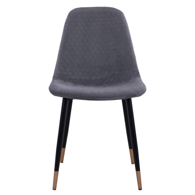 ΚΑΡΕΚΛΑ LUCILLE HM8552.01 ΑΠΟ ΒΕΛΟΥΔΟ ΓΚΡΙ ΜΕ ΜΕΤΑΛΛΙΚΟ ΣΚΕΛΕΤΟ 45X56X81Υ εκ.