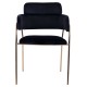 ΠΟΛΥΘΡΟΝΑΚΙ KELSO HM8521.04 ΒΕΛΟΥΔΟ ΜΑΥΡΟ & ΕΠΙΧΡΥΣΟ ΠΟΔΙ 52,5x52x80Υ εκ.