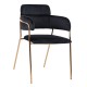ΠΟΛΥΘΡΟΝΑΚΙ KELSO HM8521.04 ΒΕΛΟΥΔΟ ΜΑΥΡΟ & ΕΠΙΧΡΥΣΟ ΠΟΔΙ 52,5x52x80Υ εκ.