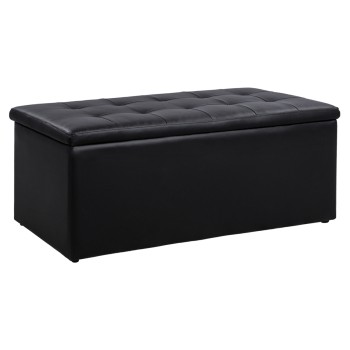 ΣΚΑΜΠΟ PU ΜΕ ΑΠΟΘΗΚΕΥΤΙΚΟ ΧΩΡΟ TRISCUBE ΜΑΥΡΟ HM223.01 121x51.5x50Υ εκ.